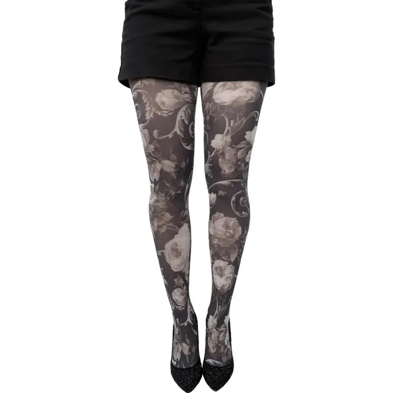 Malka Chic By Wild Curves: Sensual Flower Lace Blossom Tights Front