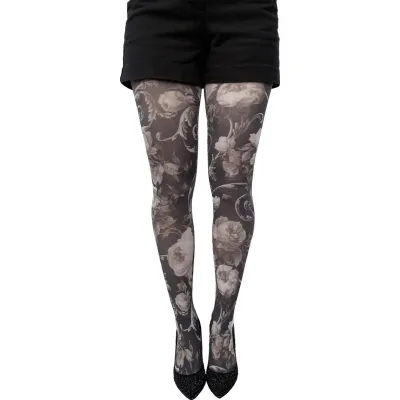 Malka Chic By Wild Curves: Sensual Flower Lace Blossom Tights Front