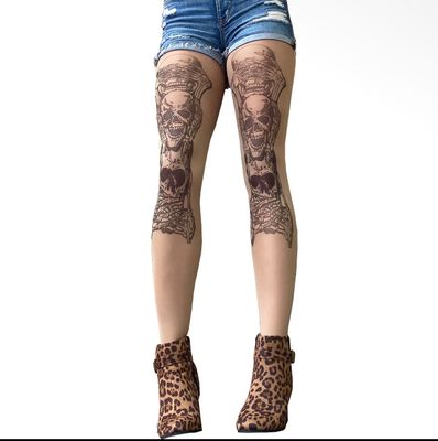 Malka Chic By Wild Curves: Skull Tattoo Sheer Tights