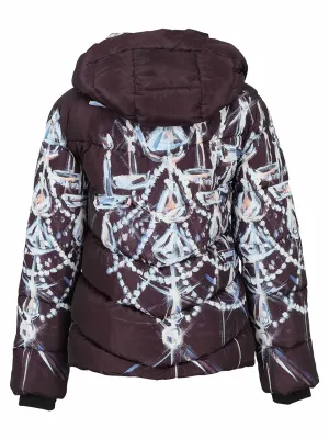 Dolcezza By Wild Curves: Chandelier II Art Quilted Puffer Coat Back (76832)