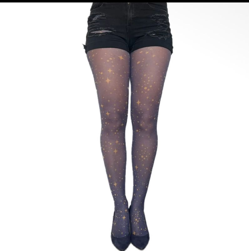 Malka Chic By Wild Curves: Celestial Stars Patterned Tights