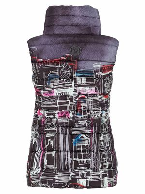 Dolcezza By Wild Curves: Trevi Art Long Puffer Vest (76841) Back