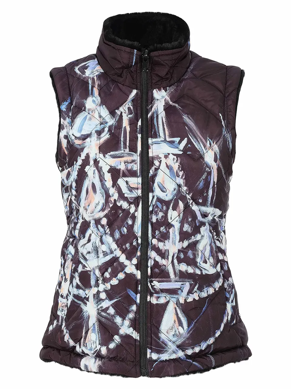 Dolcezza By Wild Curves: Chandelier II Art Reversible Vest (76852) Front