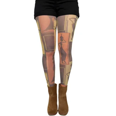 Malka Chic By Wild Curves: African Art Opaque Tights Front
