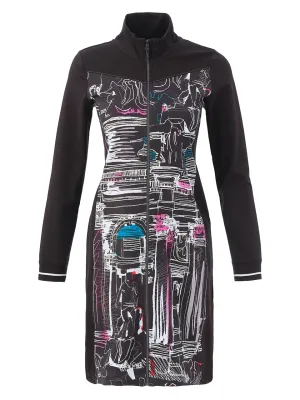 Dolcezza By Wild Curves: Trevi Art Zip Dress (76644) Front