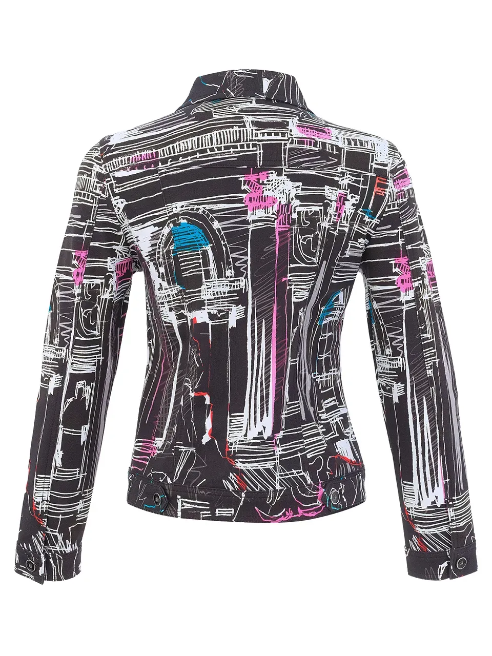 Dolcezza By Wild Curves: Trevi Art Sift Denim Jacket (76646)