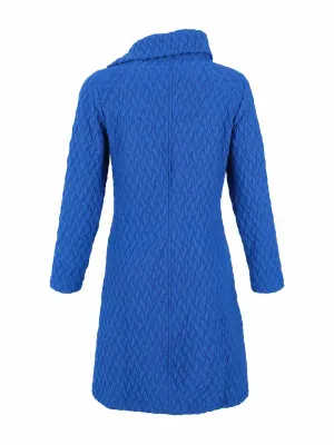 Dolcezza By Wild Curves: Heritage Comfort Pocket Sweater Dress In Royal Blue (76194) Back