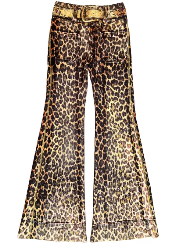 IPNG By Wild Curves: Jeanious Leo Flared Illusion Pants Front 1