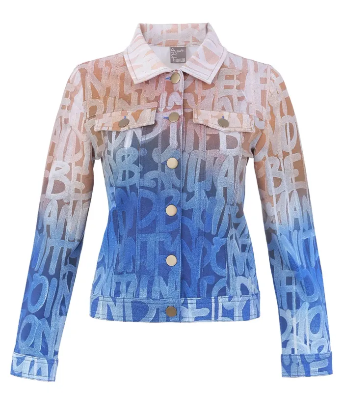 Dolcezza By Wild Curves: To Infinity And Beyond Soft Denim Art Jacket (76627) Front