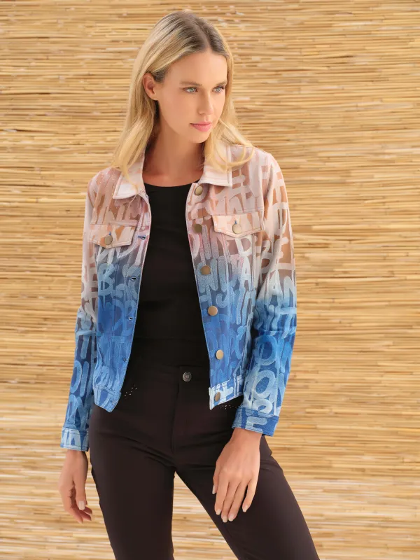 Dolcezza By Wild Curves: To Infinity And Beyond Soft Denim Art Jacket (76627) Front 1  