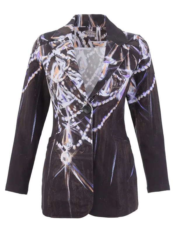 Dolcezza By Wild Curves: Chandelier Art Blazer (76657) Dolcezza By Wild Curves: Chandelier Art Blazer (76657) Front