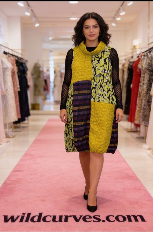 Kozan By Wild Curves: Alessandra Dress/Tunic In Patchwork Kozan By Wild Curves: Alessandra Dress/Tunic In Patchwork