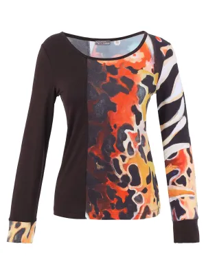 Dolcezza By Wild Curves: Animal Canvas Art Knit Pullover (76711) Front