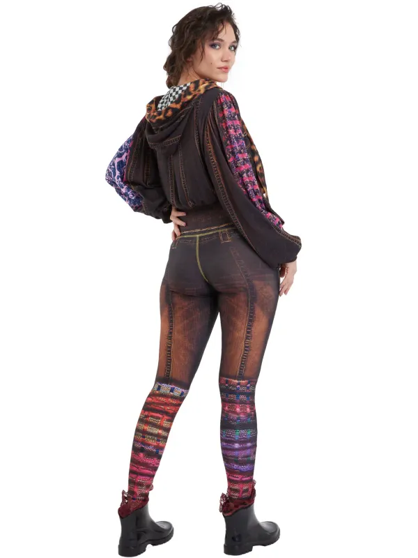 IPNG By Wild Curves: Chocolate Factory Denim Illusion Hoodie Puff Jacket Back