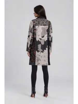 Adore By Wild Curves: Patchwork Print Faux Fur Coat Back