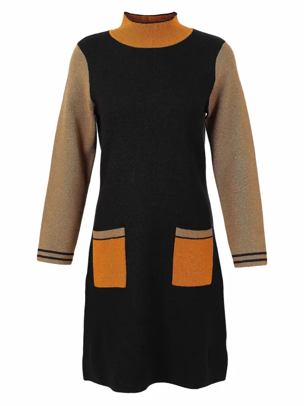 Dolcezza By Wild Curves: Color Block Sweater Dress (76306) Front 1