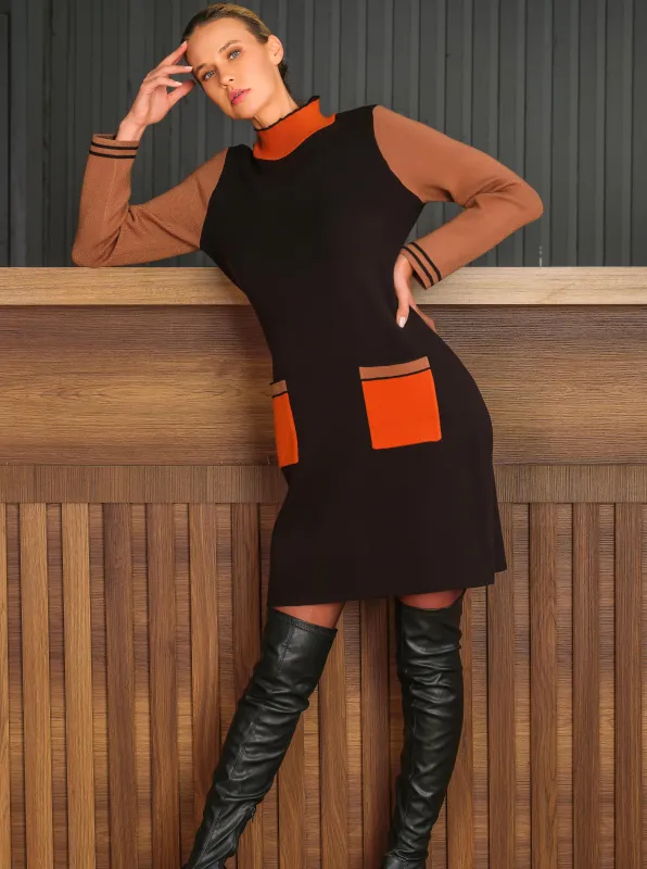 Dolcezza By Wild Curves: Color Block Sweater Dress (76306)