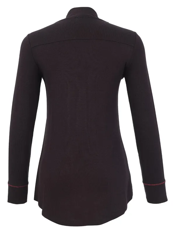 Dolcezza By Wild Curves: Geo Stripes Art 2 In 1 Knit  Cardigan (76692) Back