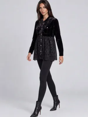 Adore By Wild Curves: Crushed Velvet Shirt Jacket Side