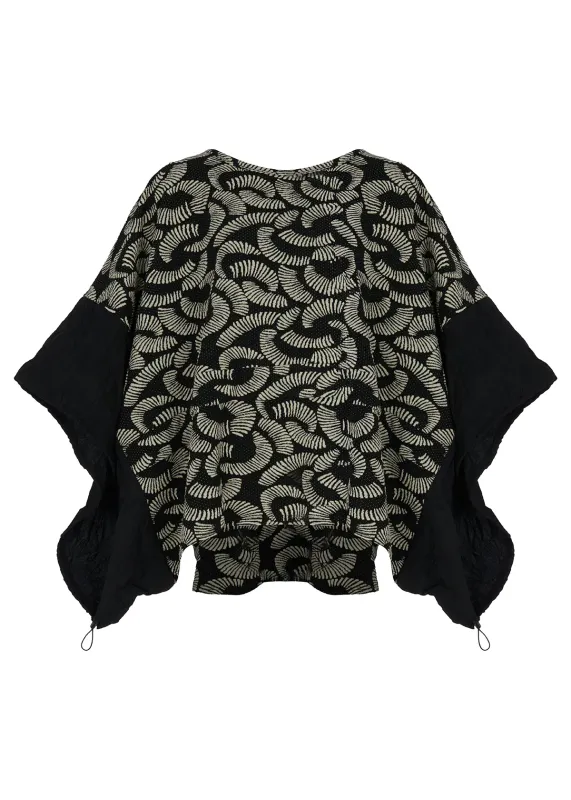 Kozan By Wild Curves: Allegra Poncho Style Top In Echo Front