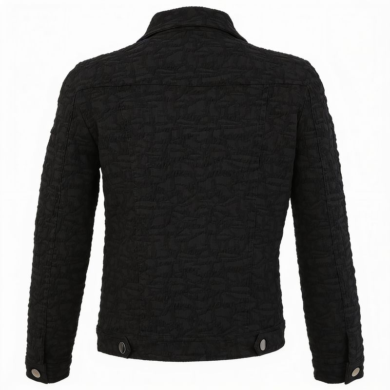 Dolcezza By Wild Curves: Nocturnal Waves Soft Knit Moto Jacket In Black (76203) Back