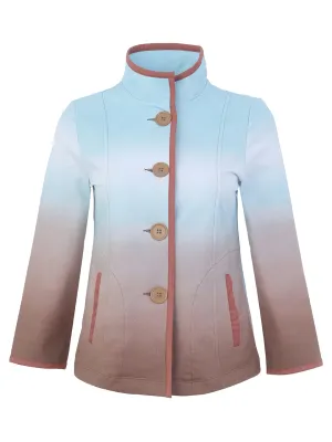 Dolcezza By Wild Curves: Winter Beach Art Flared Jacket (76666) Front