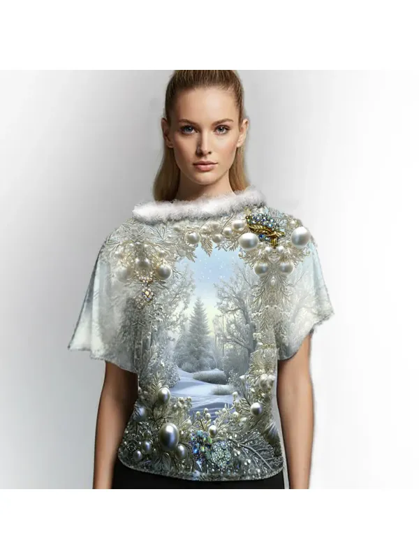 IPNG By Wild Curves: Snow Globe Illusion Velvet Top Front