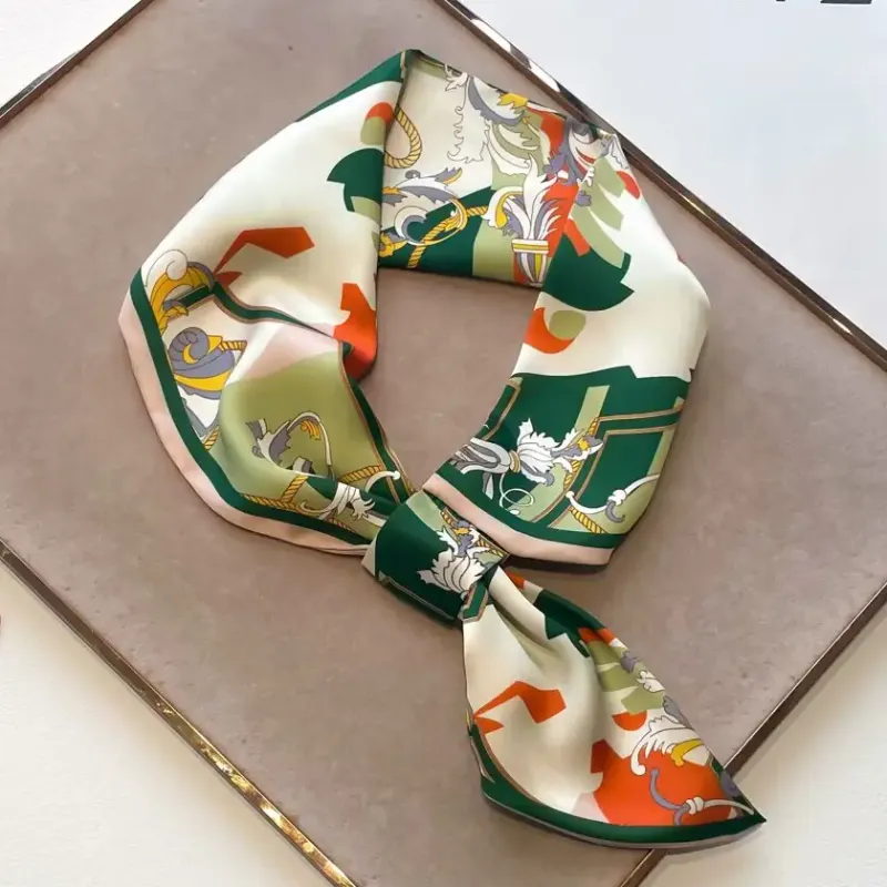 Winding River By Wild Curves: Green Tassel Loop Scarf Front 1