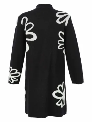 Dolcezza By Wild Curves: Flower Sketch Knit Jacket (76308) Back