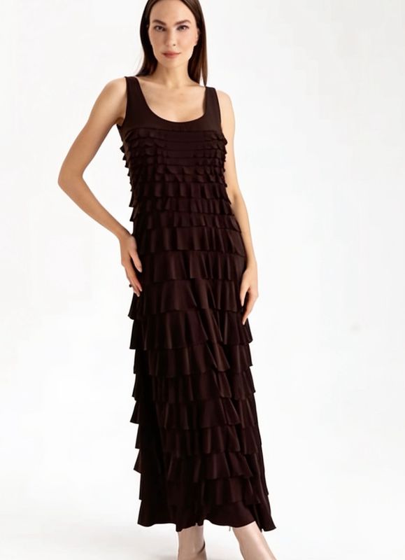 Isle Apparel By Wild Curves: Cha Cha Chocolate Mesh Maxi Dress