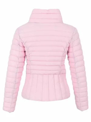 Dolcezza By Wild Curves: Padded Asymmetric Zipped Jacket In Pink (76802) Back