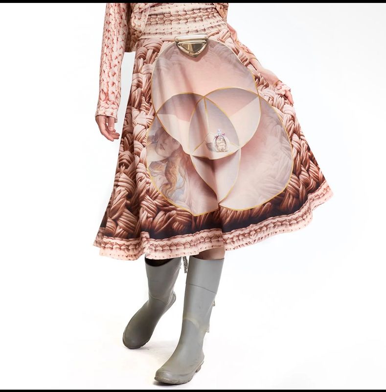 IPNG By Wild Curves: 6th Sense Pink Knit Illusion Midi Skirt