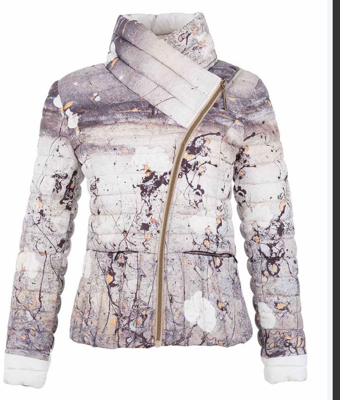 Dolcezza By Wild Curves: Breeze Of Gold Art Quilted Puffer Jacket (76825)
