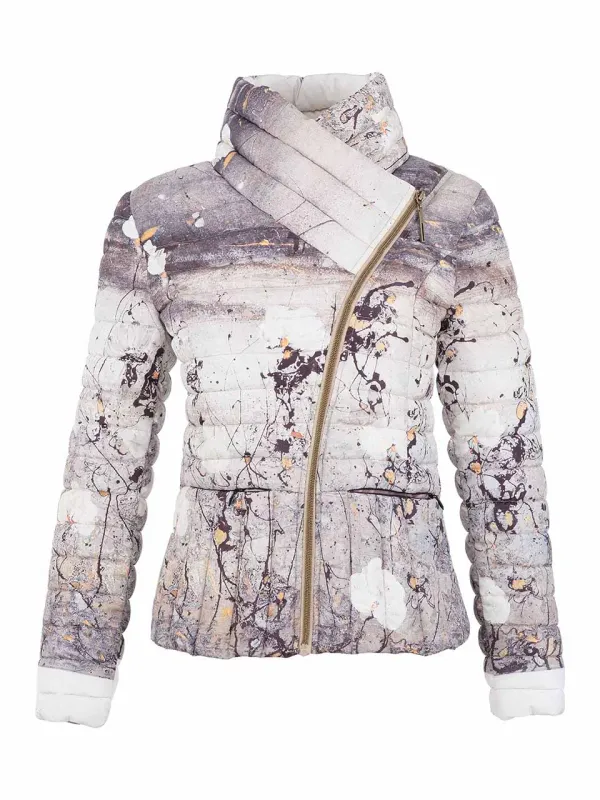 Dolcezza By Wild Curves: Breeze Of Gold Art Quilted Puffer Jacket (76825) Dolcezza By Wild Curves: Breeze Of Gold Art Quilted Puffer Jacket (76825) Front