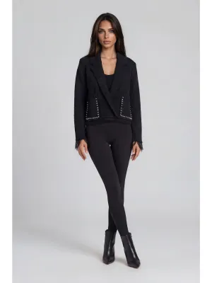 Adore By Wild Curves: Studded Knit Blazer Jacket Front