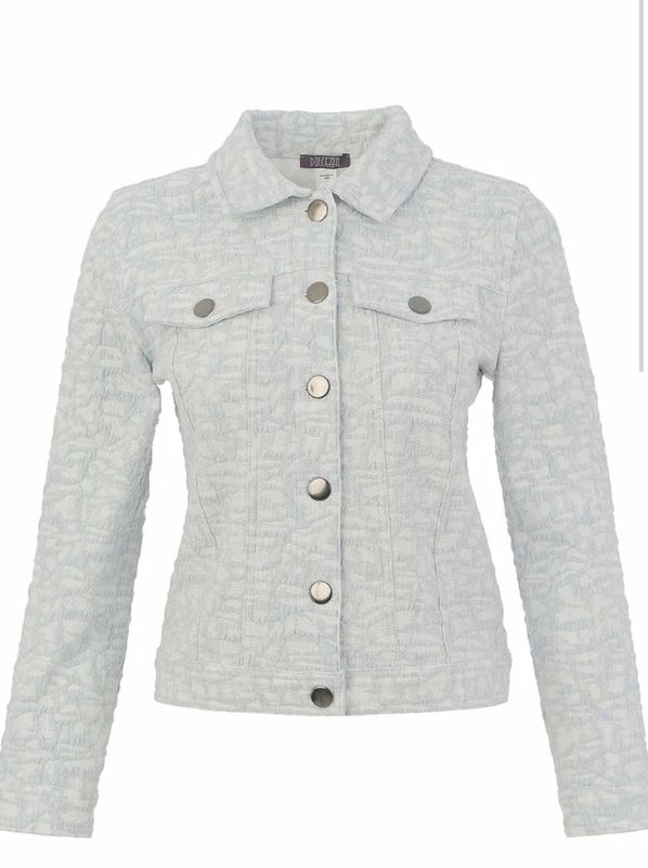 Dolcezza By Wild Curves: Nocturnal Waves Soft Knit Moto Jacket In Sky (76203)