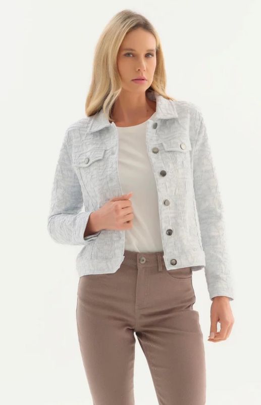 Dolcezza By Wild Curves: Nocturnal Waves Soft Knit Moto Jacket In Sky (76203)