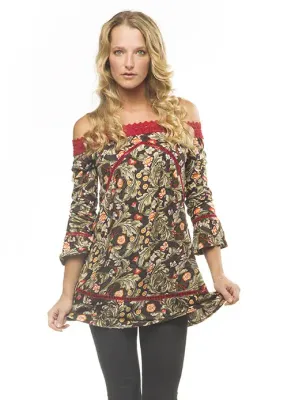 Savage Culture: Olive Tree Cherry Fringe Tunic Tunissa