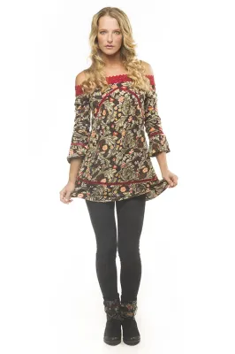 Savage Culture: Olive Tree Cherry Fringe Tunic Tunissa