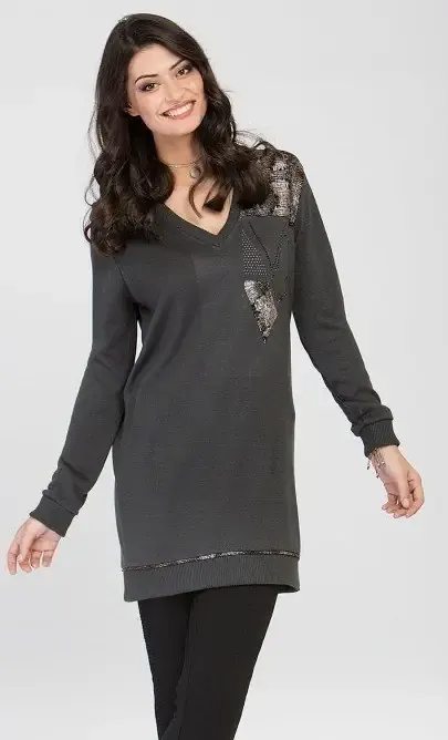 Maloka: Pink Champagne Crocodile Patchwork Tunic (1 Left!)