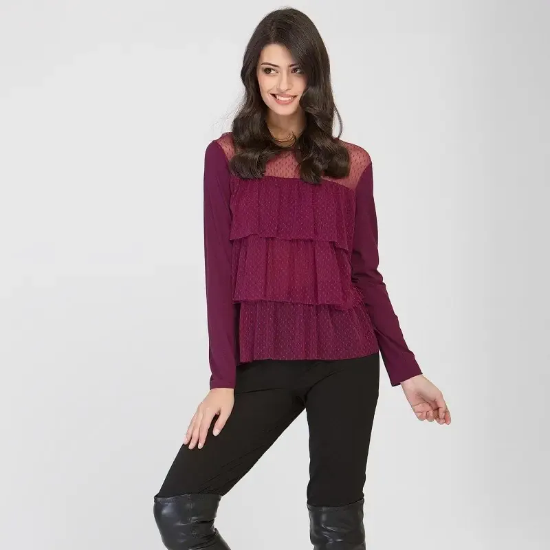 Maloka: Ruffles On Ruffles Fit &amp; Flare Top (Only Violin &amp; Titanium Left!)