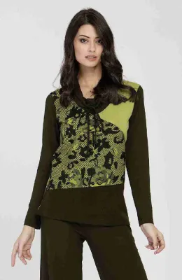 Maloka: Jacquard Flower Swivel Neck Sweater (2 Left!)