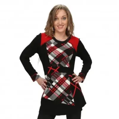 S'Quise Paris: Lipstick Red Fit &amp; Flare Long Tunic (1 Left!)