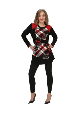S'Quise Paris: Lipstick Red Fit &amp; Flare Long Tunic (1 Left!)