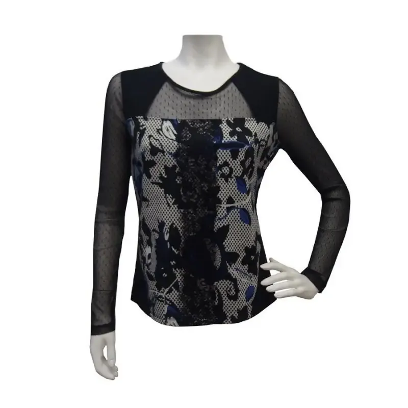 Maloka: Jacquard Flower Mixed Media Sweater