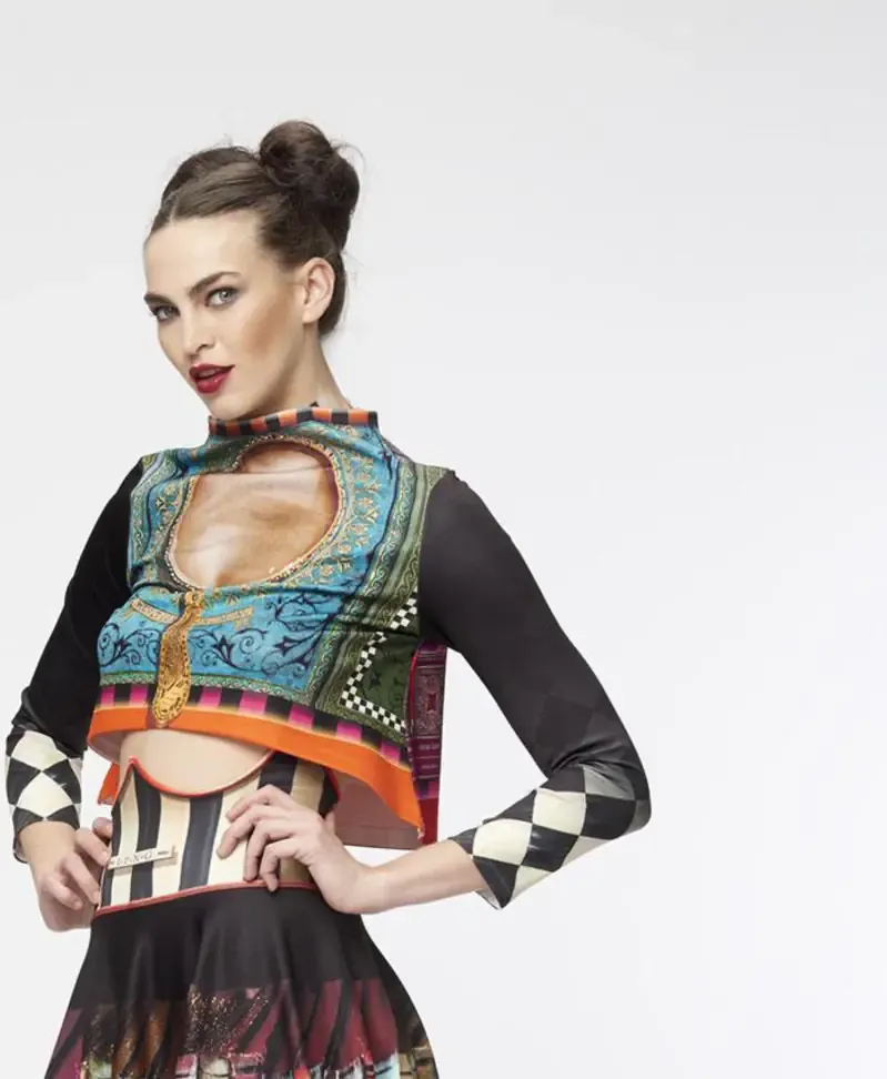 IPNG: Bodice Cutout Book Crop Top (Ships Immed, 1 Left!)