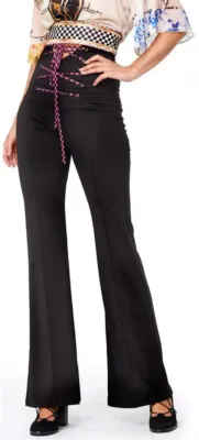 IPNG: Corset Tied High Waisted Flare Pant (Ships Immed in Pink Ties, 2 Left!)