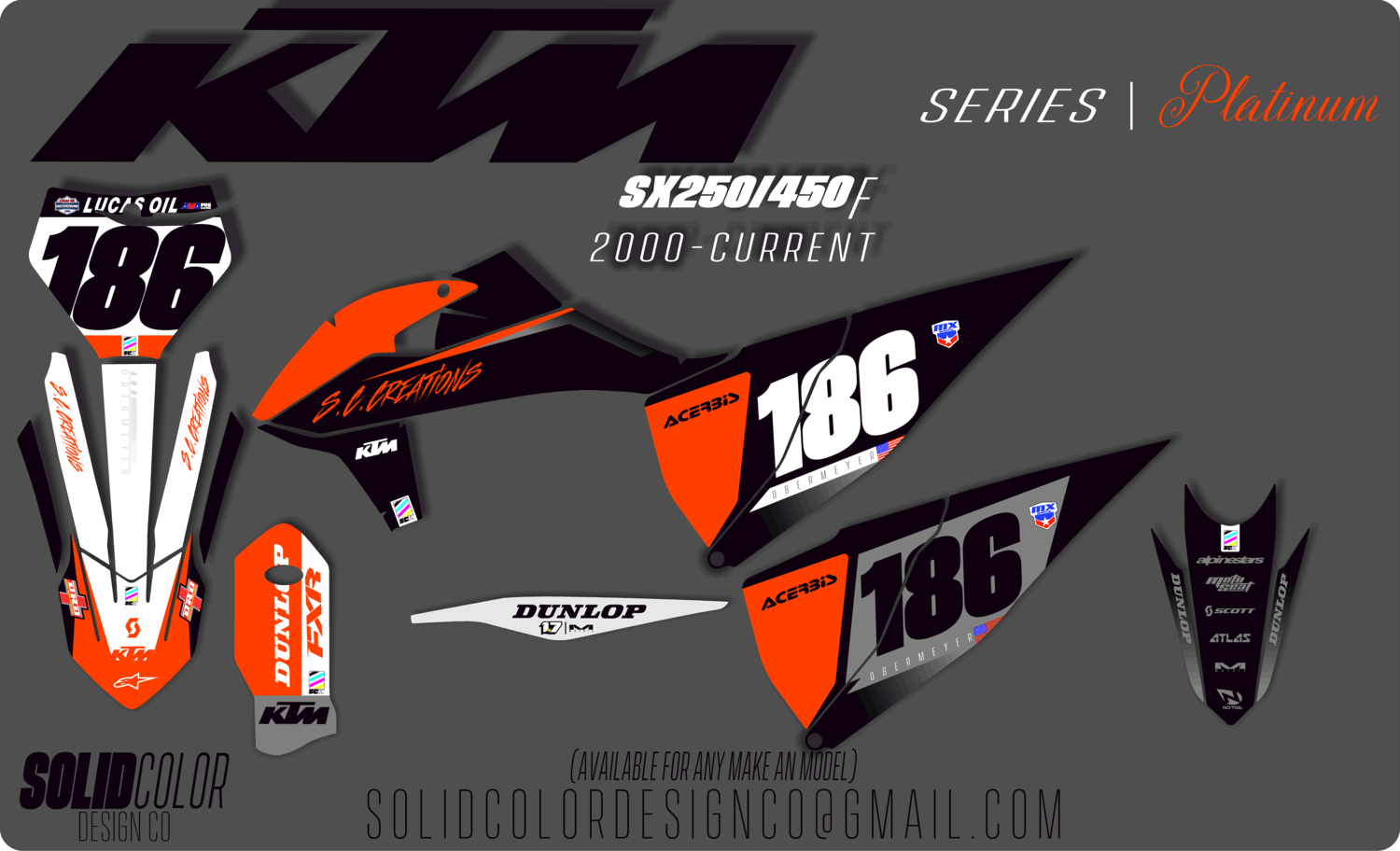 2019 KTM SXf450 "Platinum" Series Graphics Kit