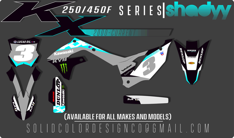 2019 Kawasaki KX450/250f &quot;Shadyy&quot; Graphics Kit