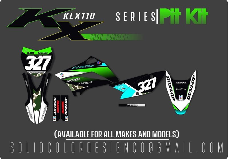 2018 Kawasaki KLX110 &quot;Pit Kit&quot; Graphics Kit